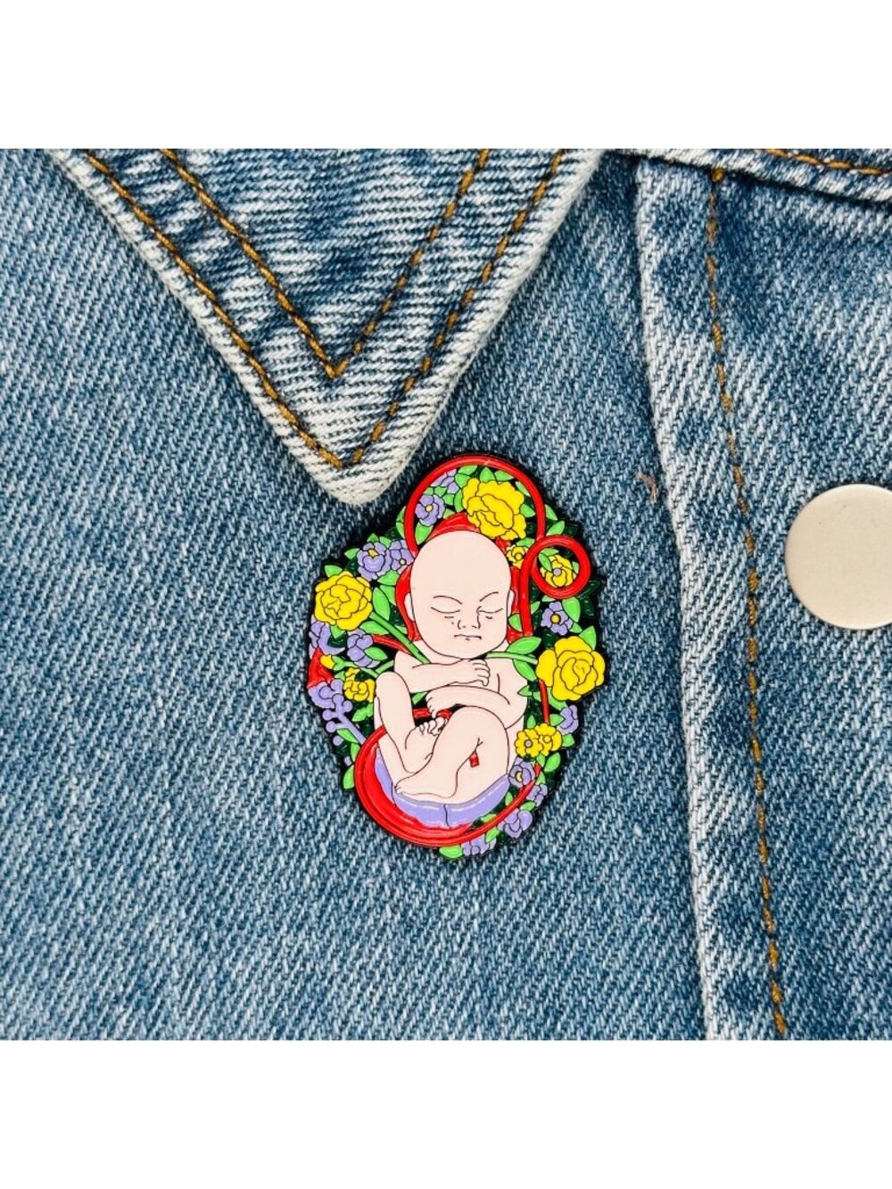 ⭐Pin Enamel Baby Womb Nurse Doctor Anatomy Enamel Pin Gift Brooch Mother Flower